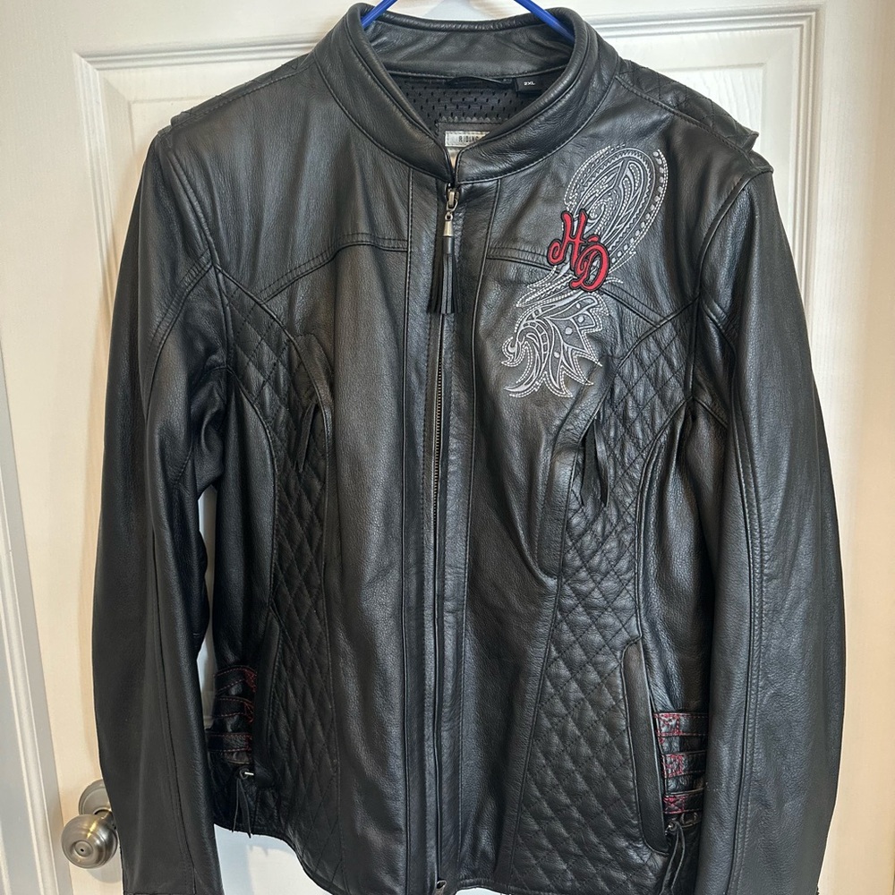 Harley-Davidson Black Leather Riding Jacket size 2XL